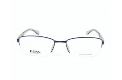 نظارة طبية BOSS للرجال والنساء مستطيل لون أزرق ورمادي 
