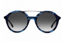 نظارة شمسية BOSS للرجال والنساء دائري لون أسود وأزرق 