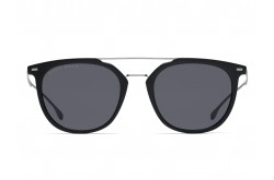 نظارة شمسية BOSS للرجال والنساء مربع لون فضي وأسود 