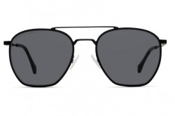 نظارة شمسية BOSS للرجال دائري لون أسود 