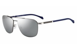 نظارة شمسية BOSS للرجال افياتور لون أزرق وفضي 
