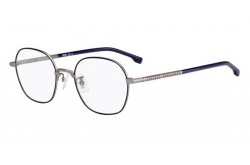 نظارة طبية BOSS للرجال والنساء دائري لون فضي وأسود 
