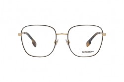 BURBERRY FRAME FOR UNISEX SQUARE BLACK AND GOLD - BE1347 1109
