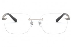 نظارة طبية BVLGARI للرجال مستطيل لون فضي و أسود  - BV1109 195