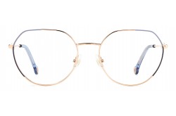 نظارة طبية CAROLINA HERRERA للنساء دائري لون ذهبي و أزرق  - CH0059 LKS