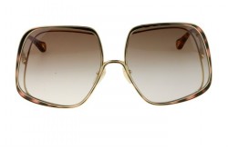نظارة شمسية CHLOÉ للنساء مربع لون ذهبي و نمري  - CH0035S 002