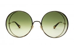نظارة شمسية CHLOÉ للنساء دائري لون ذهبي و نمري  - CH0037S 003