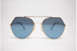 نظارة شمسية FENDI للرجال والنساء دائرية لون ذهبي 