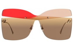 نظارة شمسية FENDI للنساء قناع لون ذهبي - FF 0399/S  G63/HA