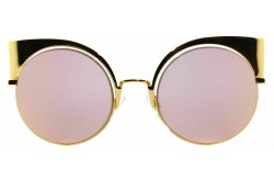 نظارة شمسية FENDI للنساء دائري لون ذهبي - FF0177/S   001/OJ