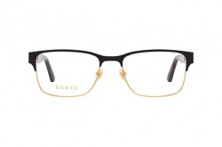 GUCCI FRAME FOR MEN RECTANGLE BLACK AND GOLD - GG0750O 002