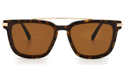 نظارة شمسية JIMMY CHOO للرجال مربع لون نمري و ذهبي 