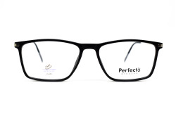 نظارة طبية PERFECTO للرجال مستطيل لون أسود و فضي  
