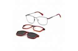 نظارة طبية مع عدسات شمسية POLAROID للرجال والنساء مربع لون أحمر و فضي  - PLD6134CS KJ1M9