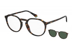 نظارة طبية مع عدسات شمسية POLAROID للرجال والنساء دائري لون نمري و ذهبي  - PLD6165CS 086UC