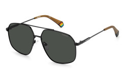 نظارة شمسية POLAROID للرجال والنساء دائري لون رمادي غامق  