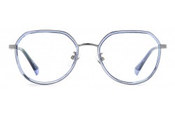 نظارة طبية POLAROID للرجال والنساء دائري لون أبيض شفاف و فضي - PLDD455G 6LB