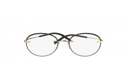 نظارة طبية SILHOUETTE للرجال والنساء دائري لون أسود وذهبي - 7530 FZ/5518