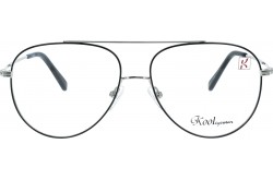 نظارة طبية KOOL للرجال والنساء افياتور لون فضي وأسود - HV6338  C5