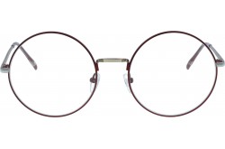 نظارة طبية VACUUM PACK للرجال والنساء دائري لون احمر غامق وفضي - MAKEBA  300