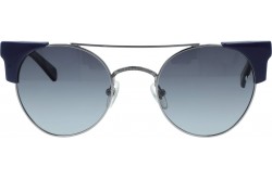 نظارة شمسية VINTAGE للنساء دائري لون أزرق وفضي - V1691  2